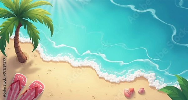 Obraz summer background with palm trees