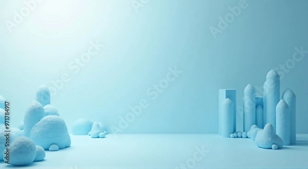 Obraz white rabbit in blue room