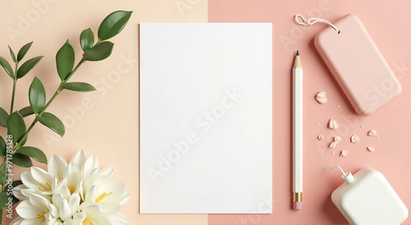 Obraz notebook and flower