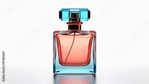 Obraz square perfume bottle isolated on white