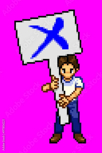 Obraz Tシャツ男性01大きなバツ