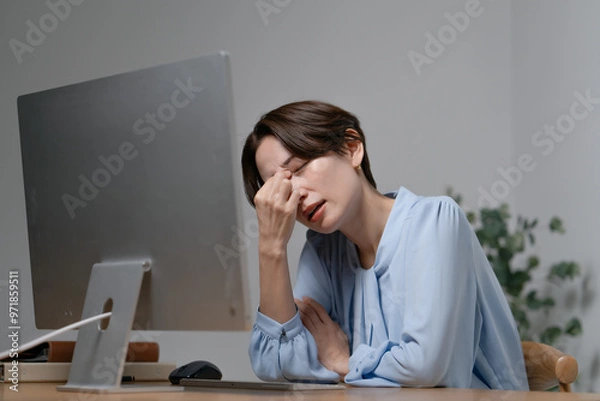 Fototapeta 残業する女性