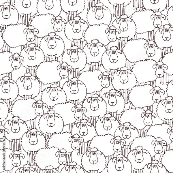 Obraz Seamless pattern with sheep