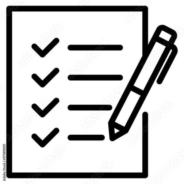 Fototapeta Document checklist icon