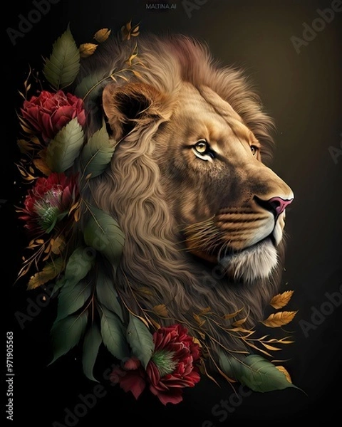 Fototapeta lion side profile