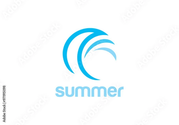 Fototapeta ocean sea waves logo design template