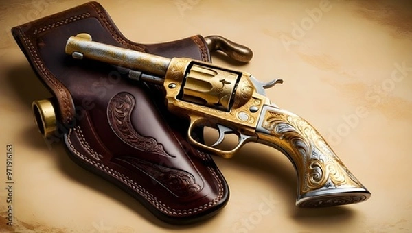 Obraz pistol and bullets