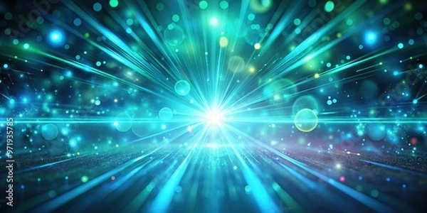 Fototapeta Blur neon rays with color light overlay