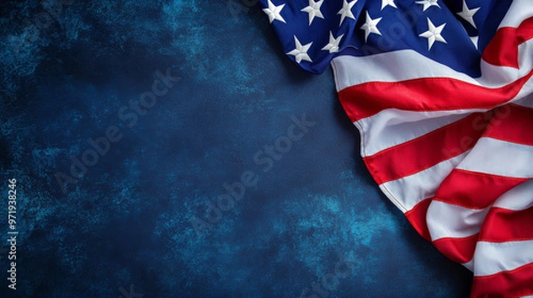 Obraz American flag on dark blue background