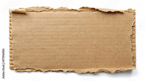 Obraz A brown cardboard sheet with ragged edges and a textured surface.