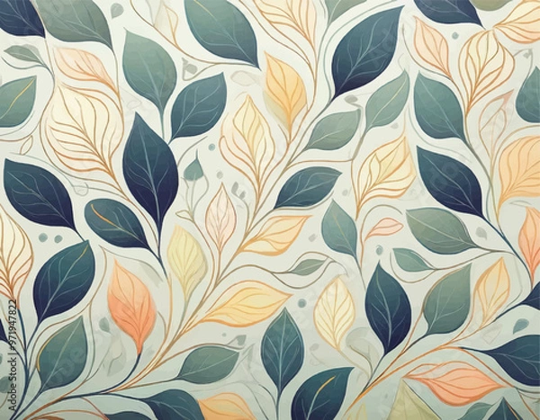 Fototapeta abstract seamless leaf pattern background