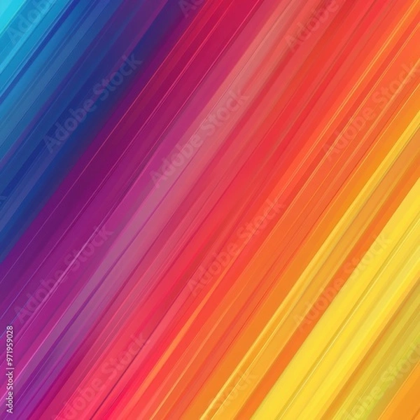 Fototapeta Abstract Diagonal Lines of Vibrant Rainbow Colors