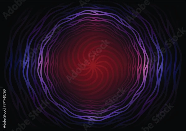 Obraz Mandala line red wave geometry center background