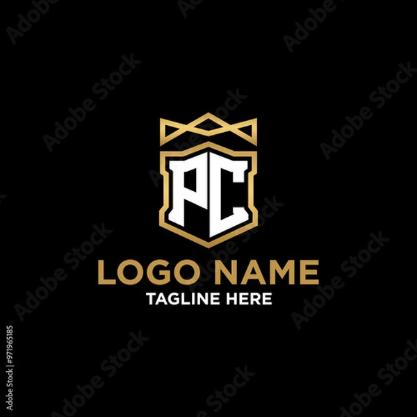 Fototapeta Initial logo P monogram
