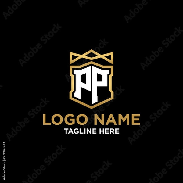 Fototapeta Initial logo P monogram