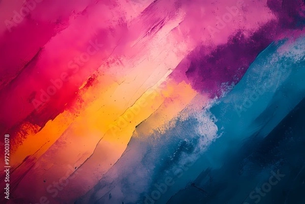 Fototapeta Abstract Watercolor Background: Vibrant hues of pink, orange, and blue create a captivating abstract watercolor background, perfect for adding a touch of artistry to your designs.