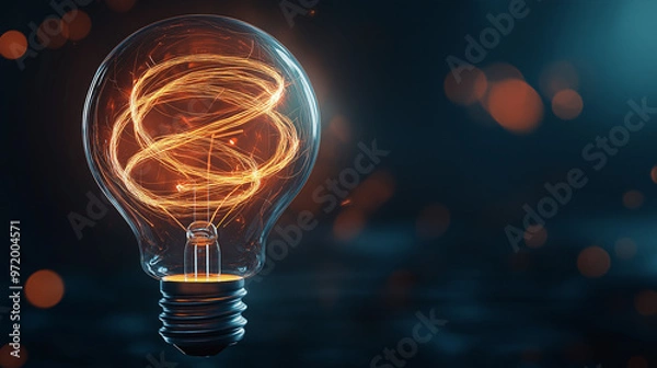 Fototapeta light bulb on black