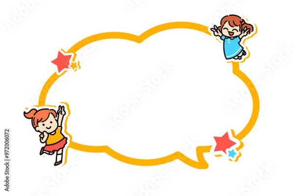 Fototapeta 子供　ジャンプ　フレーム