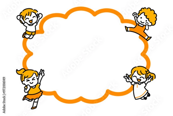 Obraz 子供　ジャンプ　フレーム