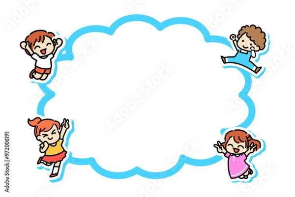 Obraz 子供　ジャンプ　フレーム