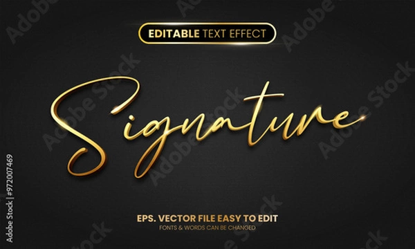 Fototapeta Luxury gold script editable text effect, elegant gold style