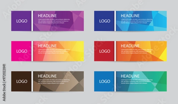 Fototapeta Modern style abstract concepts and colors design elements headers