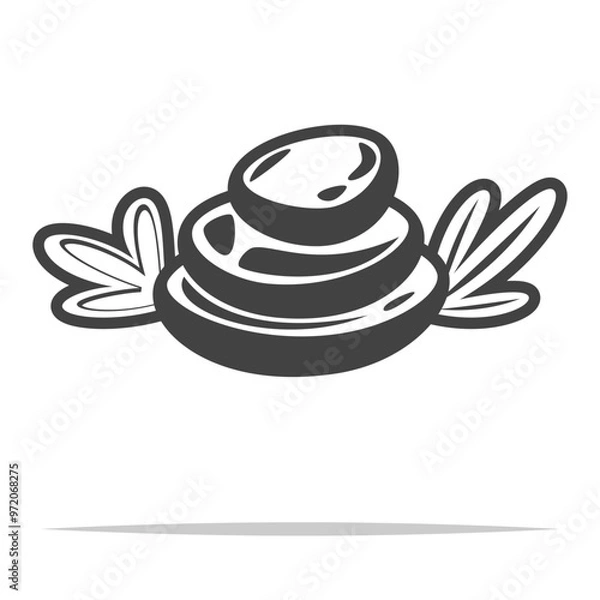 Fototapeta Spa stacked stones icon transparent vector isolated