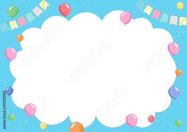 Fototapeta 空と風船の背景