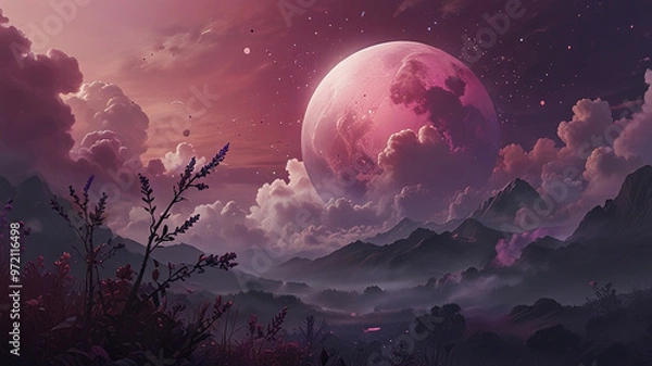 Obraz Pink Reverie. Generative AI