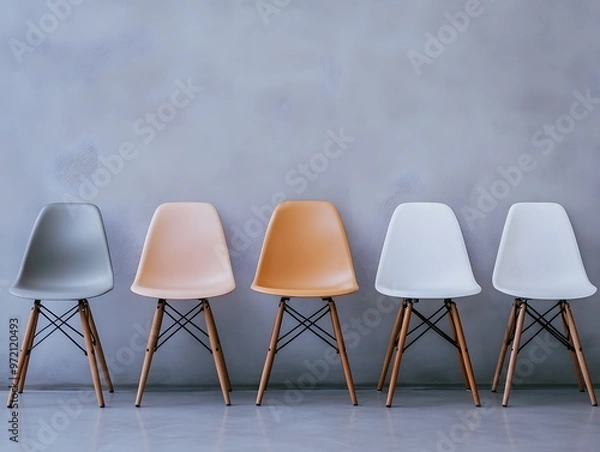 Fototapeta chairs in a row of chairs