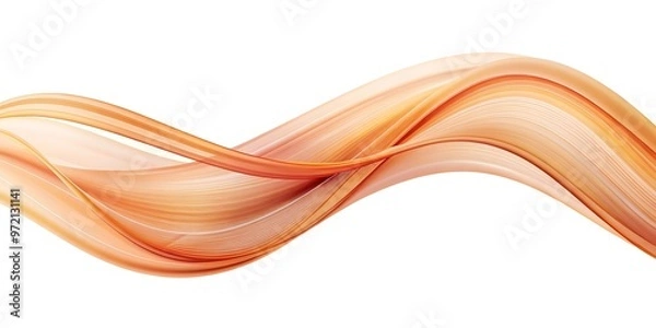 Fototapeta abstract orange wave curve lines designs on white isolation background	