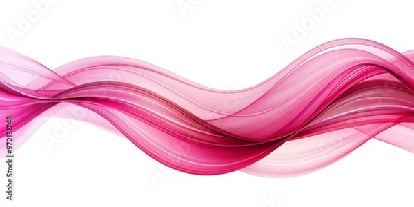 Obraz abstract pink wave curve lines designs on white isolation background	