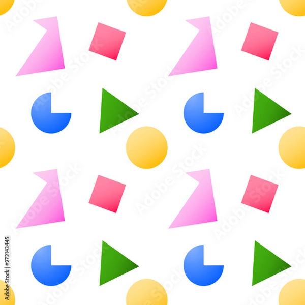 Obraz Seamless pattern bright geometric shapes for artwork and background