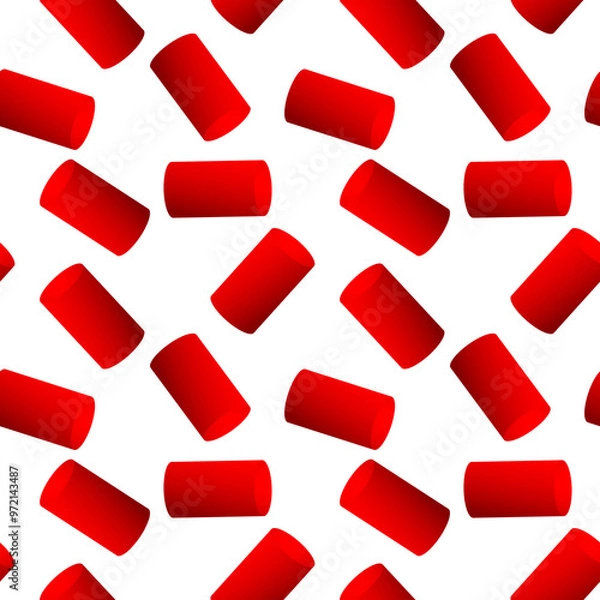 Obraz Seamless pattern red cylinder for artwork and background