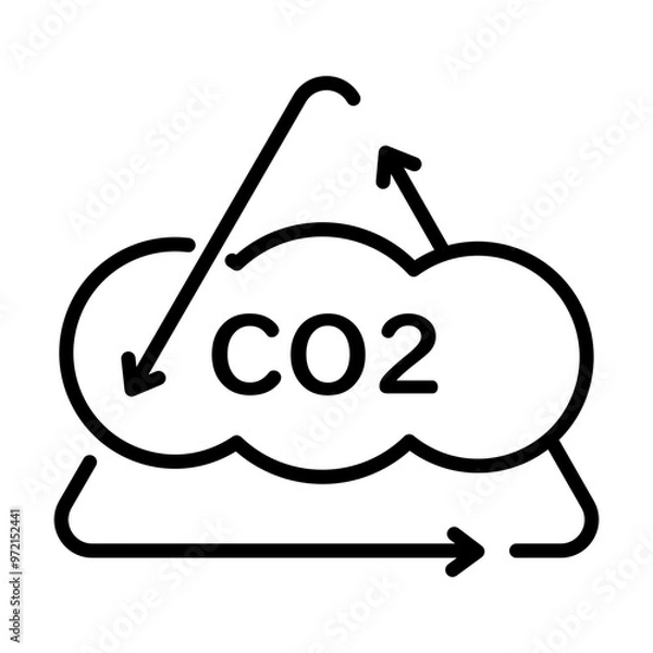 Fototapeta CCUS icon. Carbon dioxide Capture, Utilization and Storage.