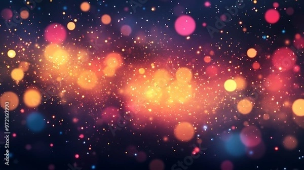 Fototapeta Colorful Bokeh Background with Sparkling Lights Creating a Dreamy Atmosphere