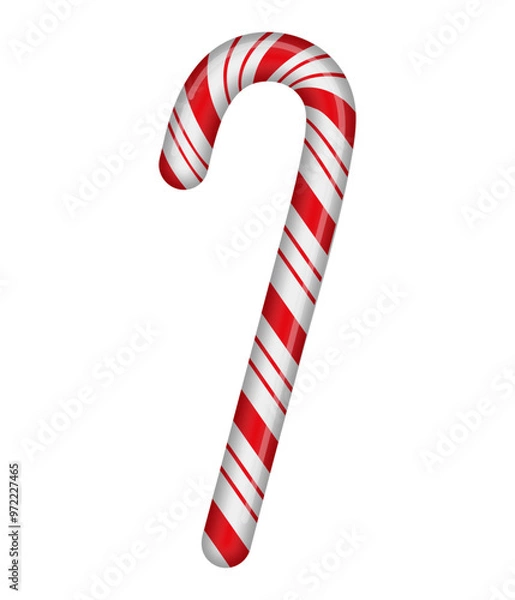 Obraz Candy Cane isolated vector illustration. Christmas Candy flat design.