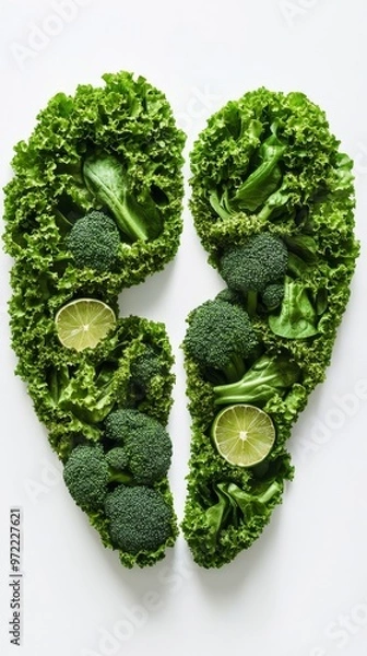 Fototapeta 3d illustratin of kidney in green vegetables