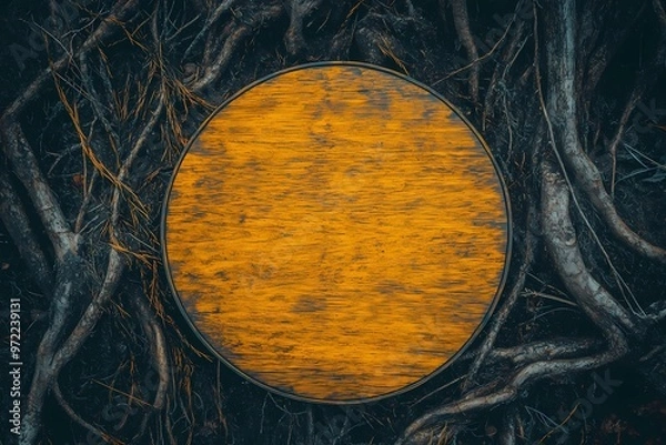 Fototapeta Background image of wood slice with detailed wooden texture for stocks.