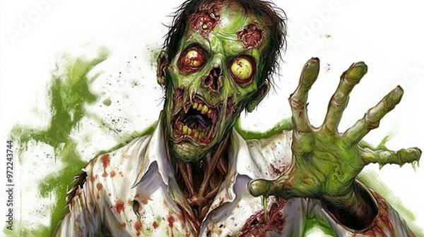 Fototapeta Crypt Dust: The Zombie's Chilling Return