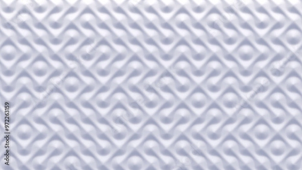 Fototapeta White 3d pattern waves. Light and shadow. Wall decorative panel. Render.