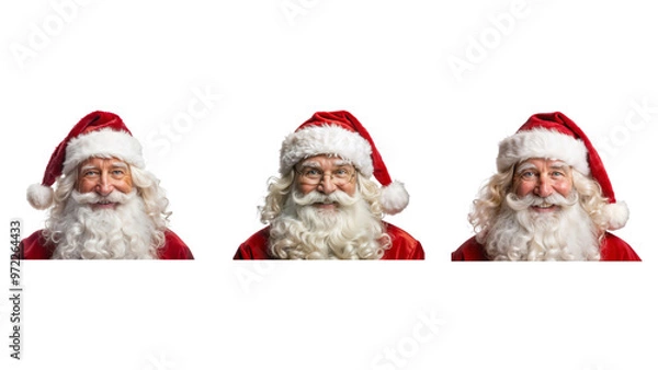 Obraz set of three santas isolated on white