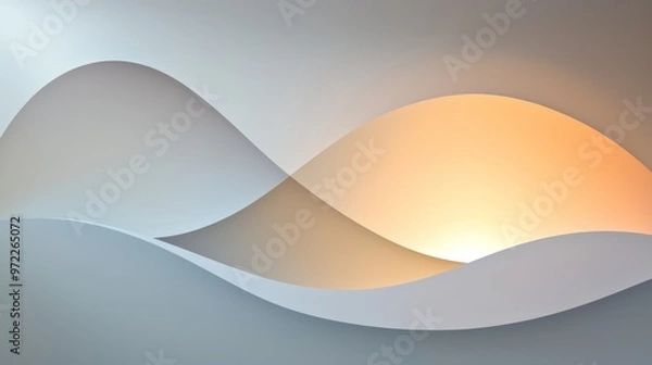 Fototapeta A harmonious blend of abstract forms and gradients, where light fades to shadow in a gentle, poetic transition of color