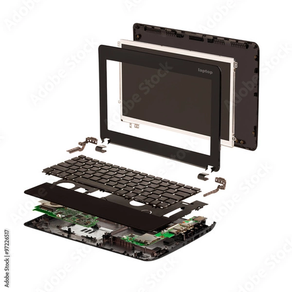 Obraz Isometric. Disassembled laptop.