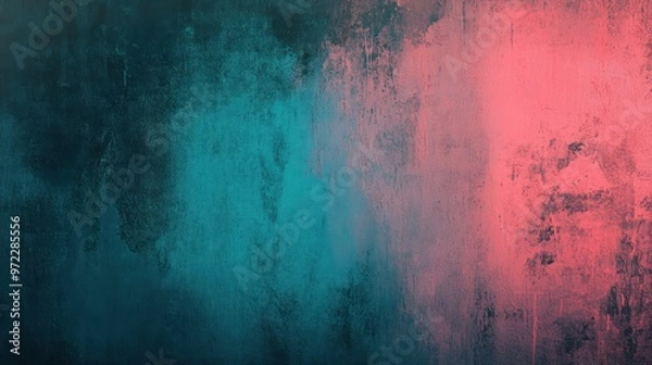 Fototapeta A captivating blend of teal and pink hues, creating a modern and abstract textured background.