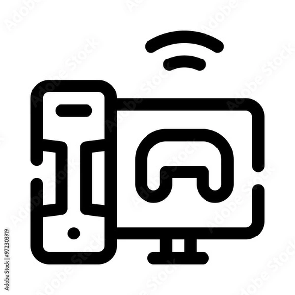 Fototapeta gaming computer line icon