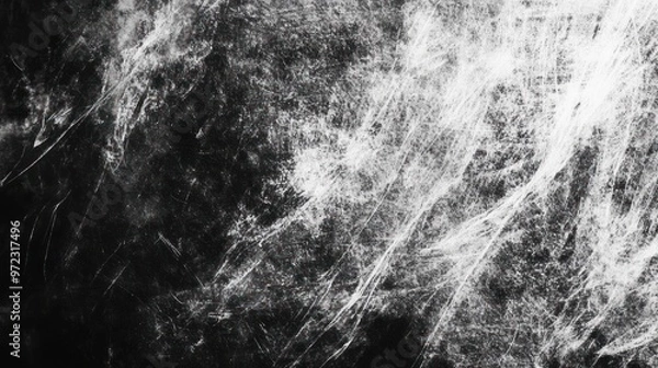 Fototapeta An abstract black and white texture with dynamic, swirling patterns, evoking a sense of movement and emotion.