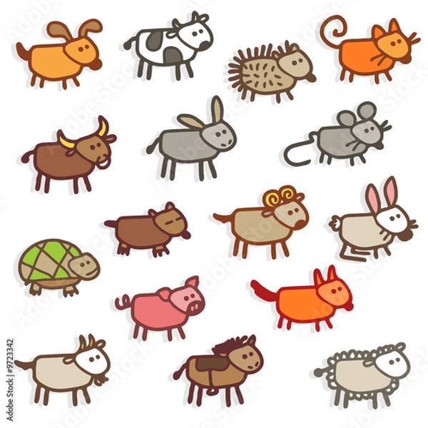 Fototapeta farm animals - color