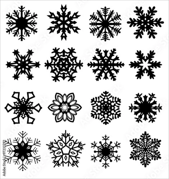 Fototapeta Snowflake silhouette