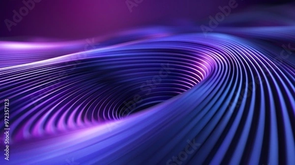 Fototapeta A mesmerizing abstract flow of purple and blue lines creating a dynamic and vibrant pattern. Perfect for modern design concepts. Product presentation background.